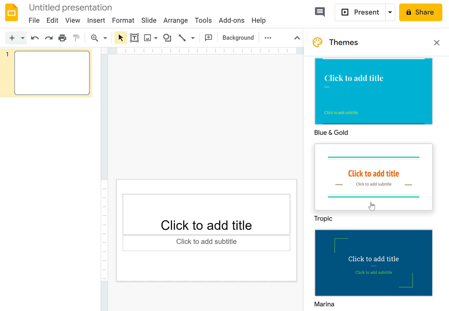 Google Slides for product demo