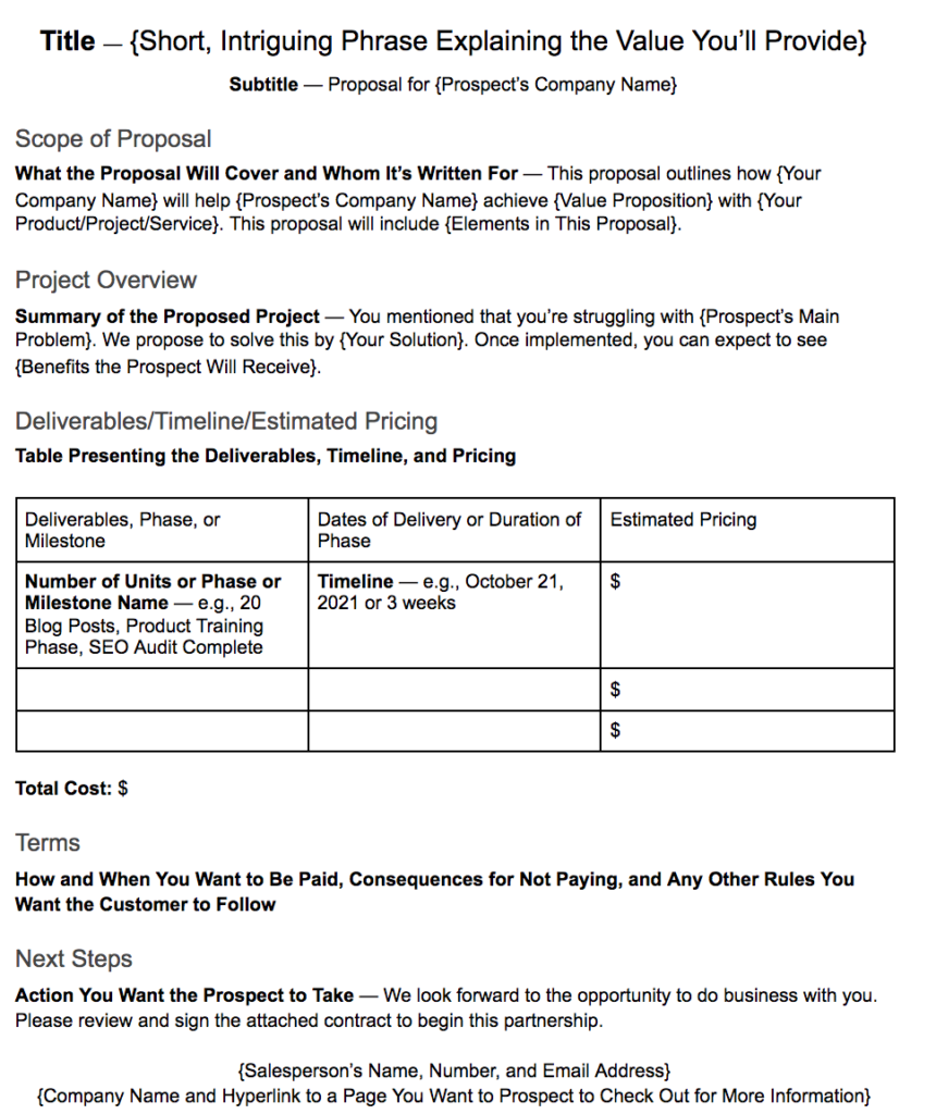 How to Write a One-Page Proposal for Sales + Template