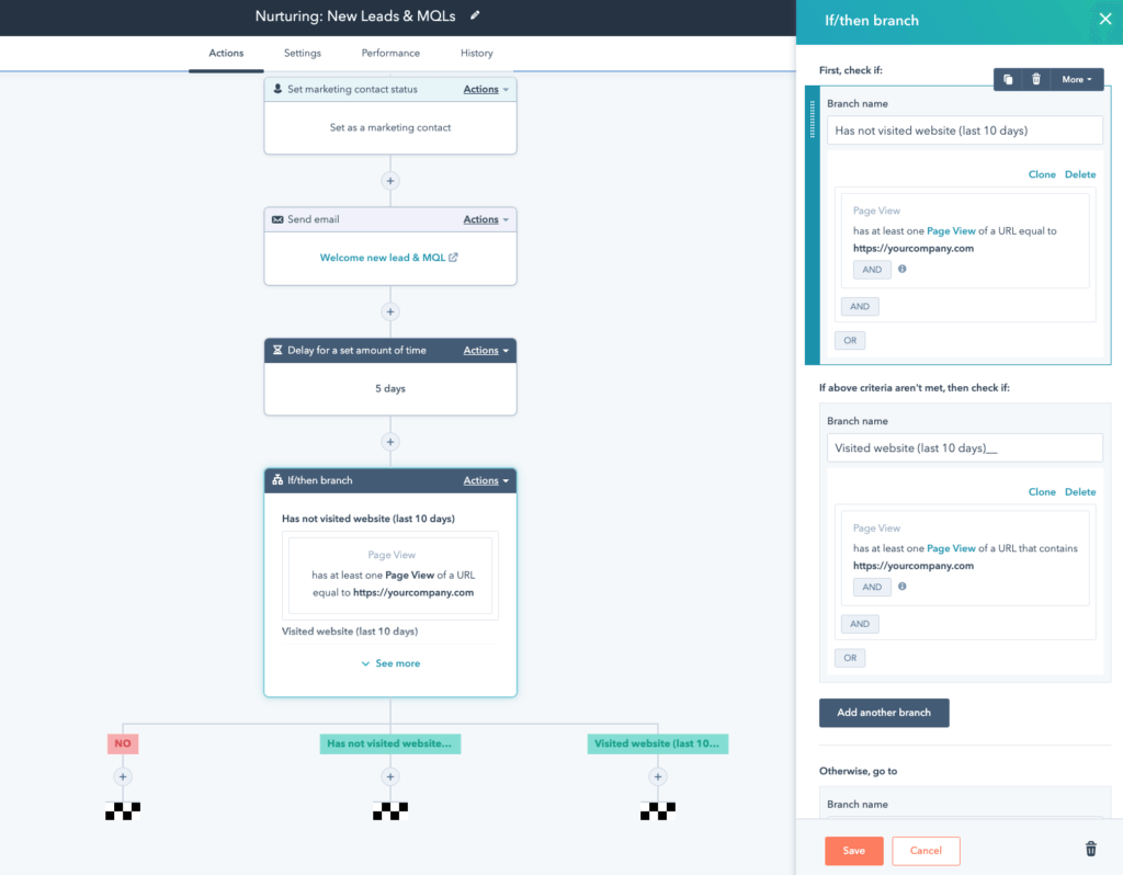 CRM features example marketing automation