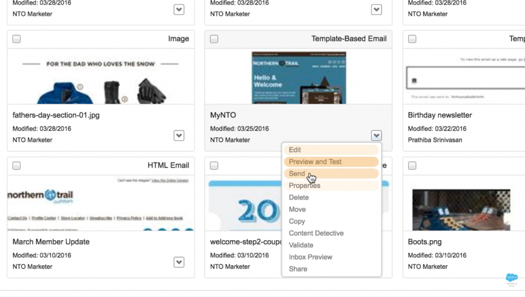 Email CRM automation testing example from Salesforce