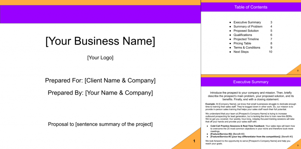 Business Proposal Template Preview