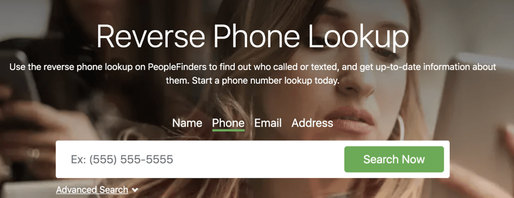 PeopleFinders reverse phone lookup