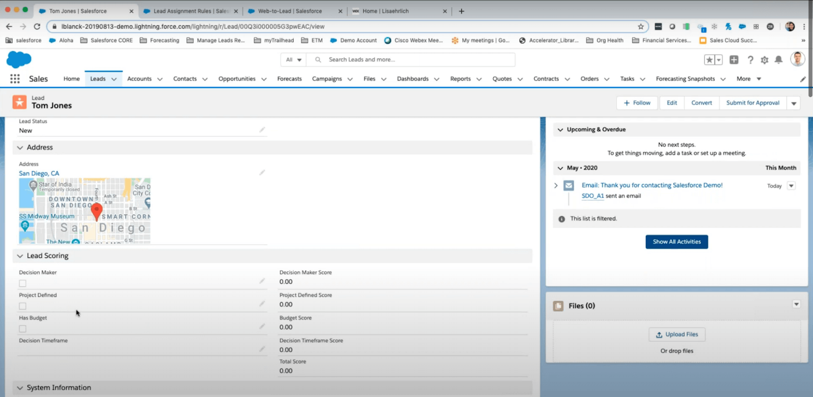 Salesforce lead scoring