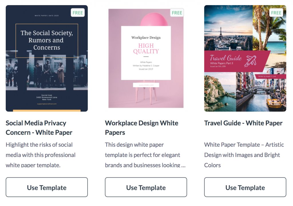 Visme white paper templates