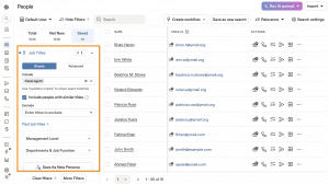 Apollo contact database organized by job titles and featuring AI-powered research.