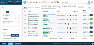 Lead411 contact database with a list of leads and auto search features.