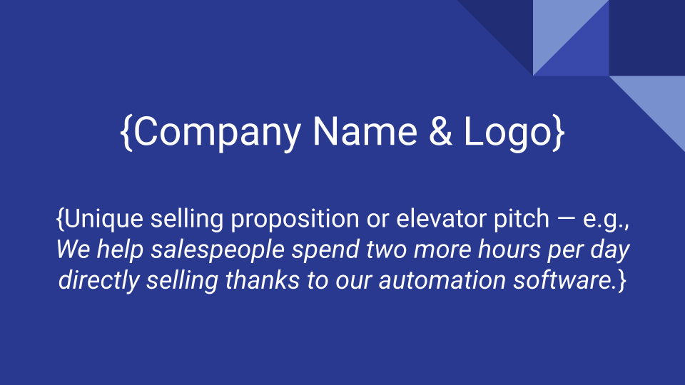 Template Sales Deck Cover Slide