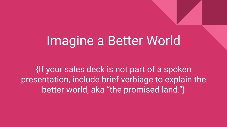 Template Sales Deck Promised Land Slide