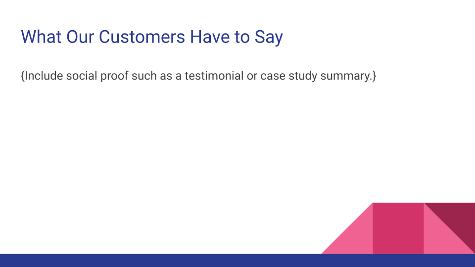 Template Sales Deck Social Proof Slide