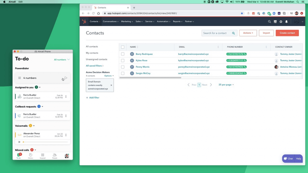 AirCall desktop dialer