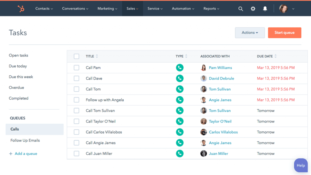 HubSpot call queues