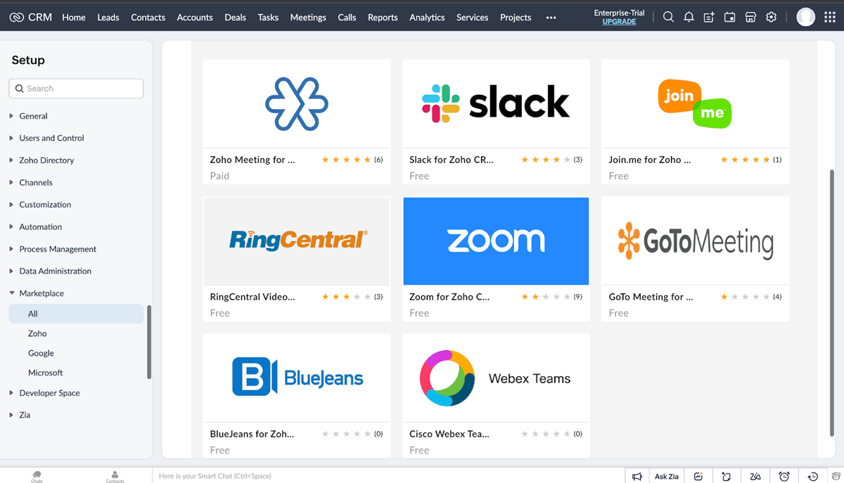 Zoho CRM review app integrations