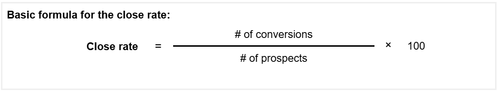 close rate formula