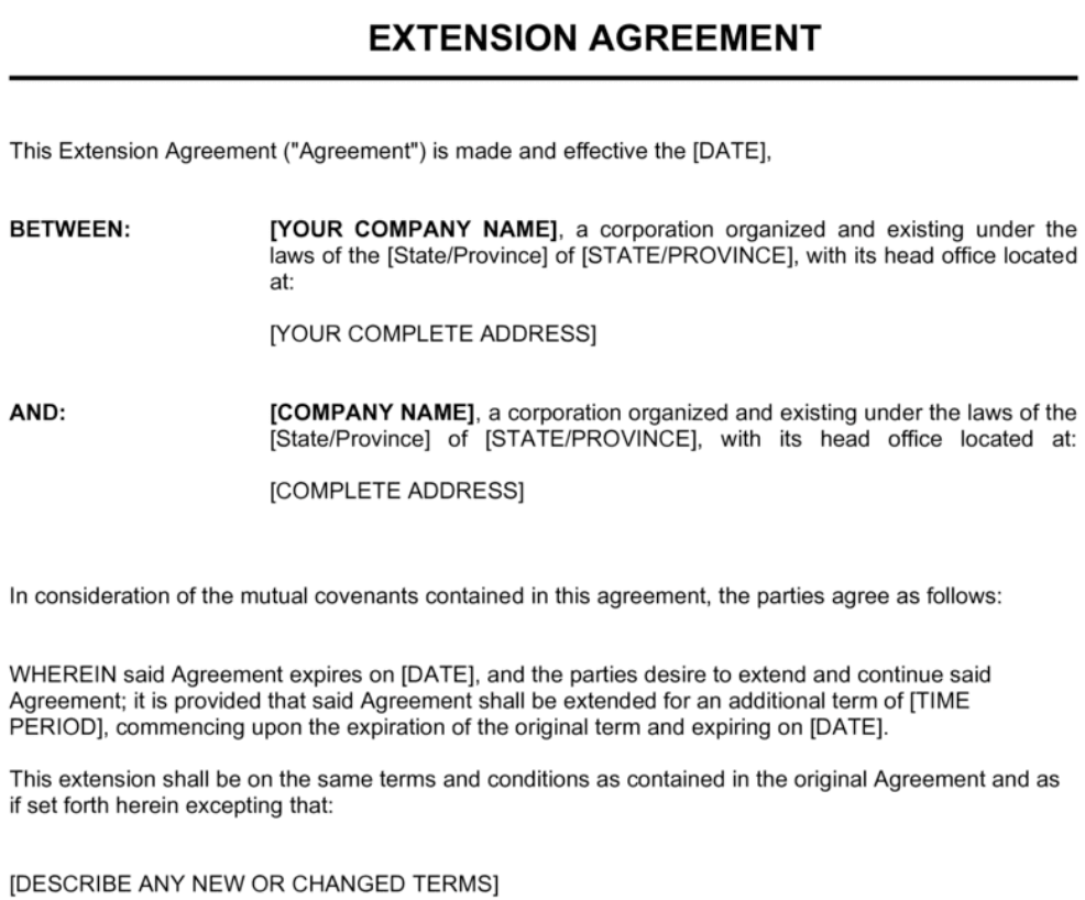 Sales funnel stages Example contract extension agreement