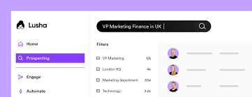 Searchable database of Lusha B2B contact data.