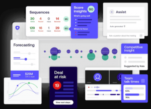 Nextiva customer analytics dashboards highlighting sales forecasting and agent assist features.